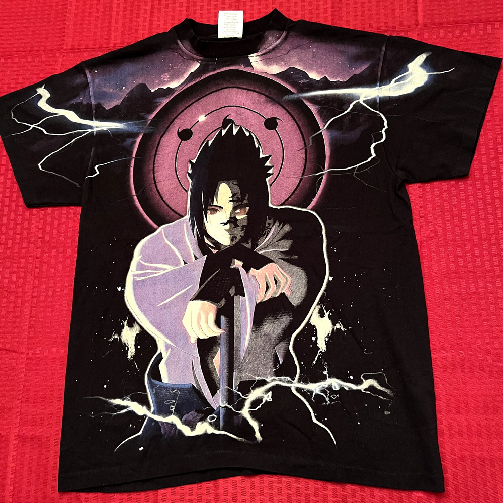 Sasuke Uchiha Naruto Anime purple modern aop vintage 90s style shirt